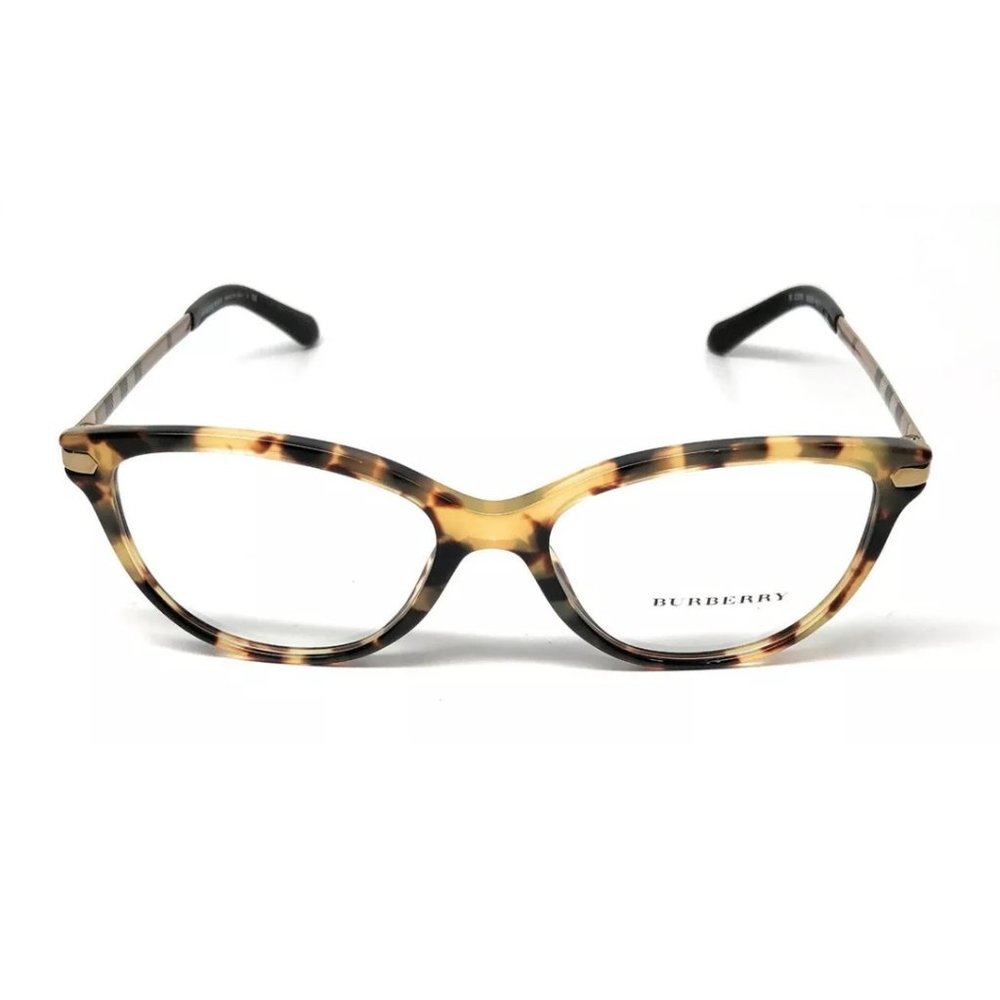 Burberry Women's Light Havana Square Eyeglasses! - Picture 2 of 3